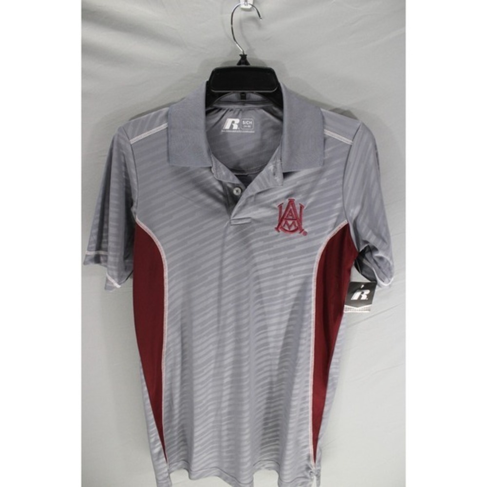 NWT Russell Alabama A&M Polo Shirt Size Small Gray